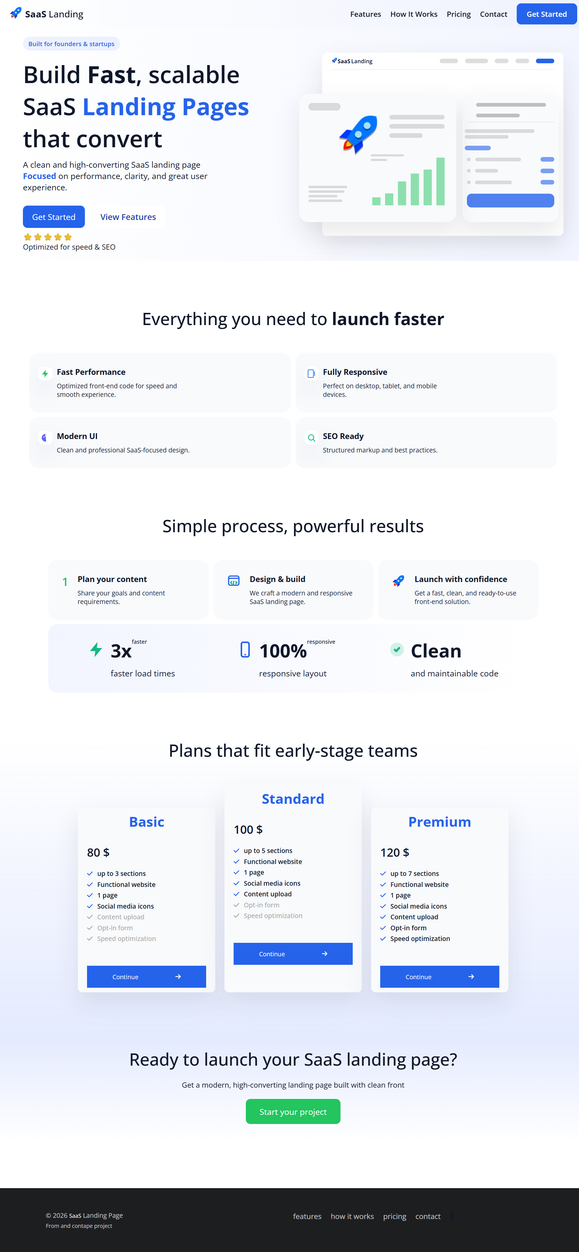 Landing Page preview
